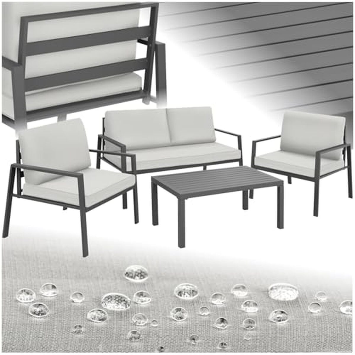 Test du salon de jardin TecTake en aluminium 4 places