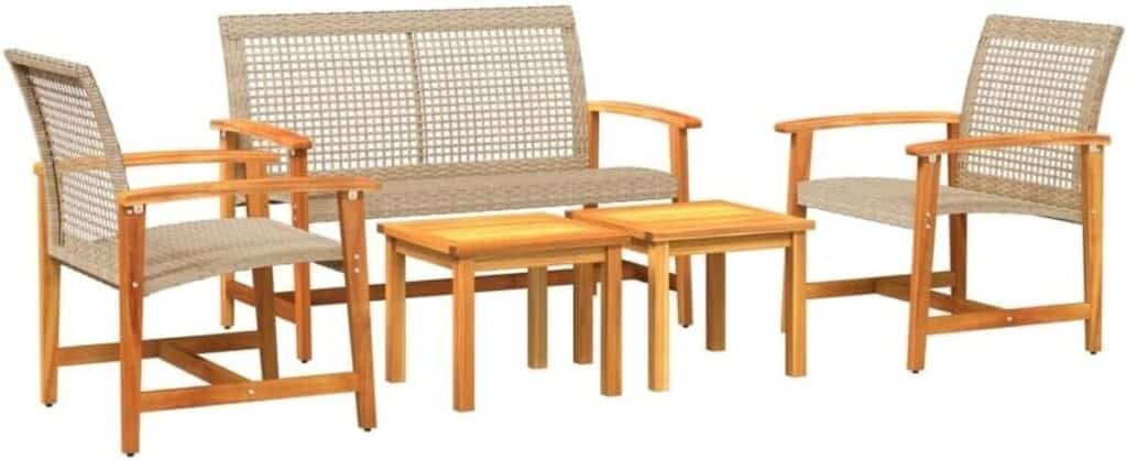 Test du salon de jardin vidaXL : élégance en résine tressée et bois d'acacia