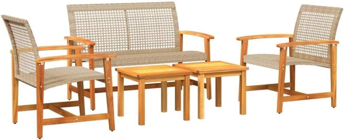 Test du salon de jardin vidaXL : élégance en résine tressée et bois d'acacia