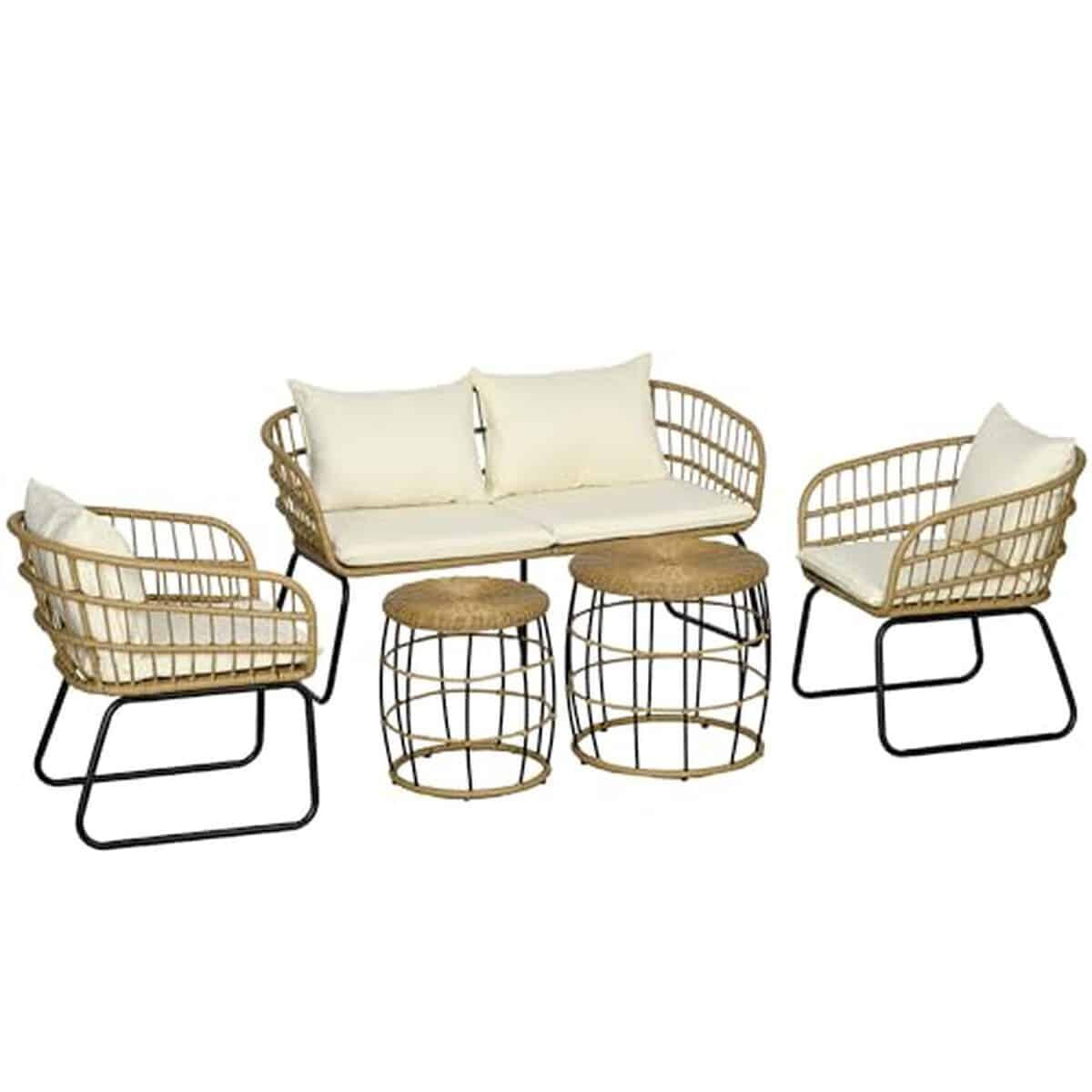 Test : salon de jardin Outsunny 4 places en résine tressée