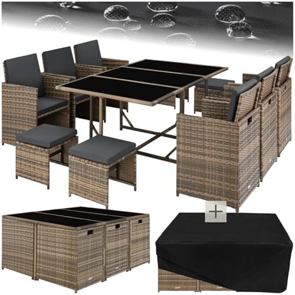 Test : salon de jardin TecTake® en résine tressée pour 10 personnes