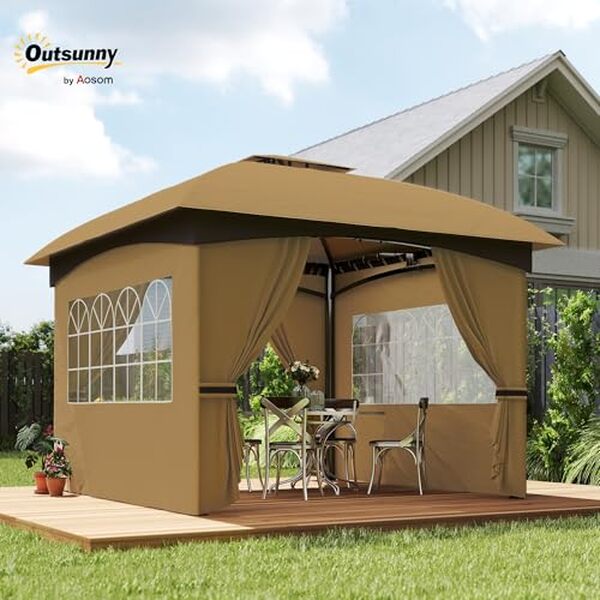 Découvrez notre test détaillé du pavillon de jardin Outsunny 3, 4x3, 4 m avec double toit hydrofuge. Caractéristiques, avantages et avis pour bien choisir votre tonnelle de jardin.