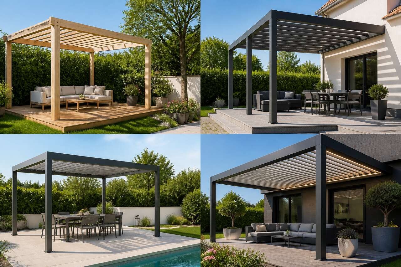 Prix d’une pergola selon le type: kit, adossée, autoportée, bioclimatique Prix d’une pergola selon le type: kit, adossée, autoportée, bioclimatique