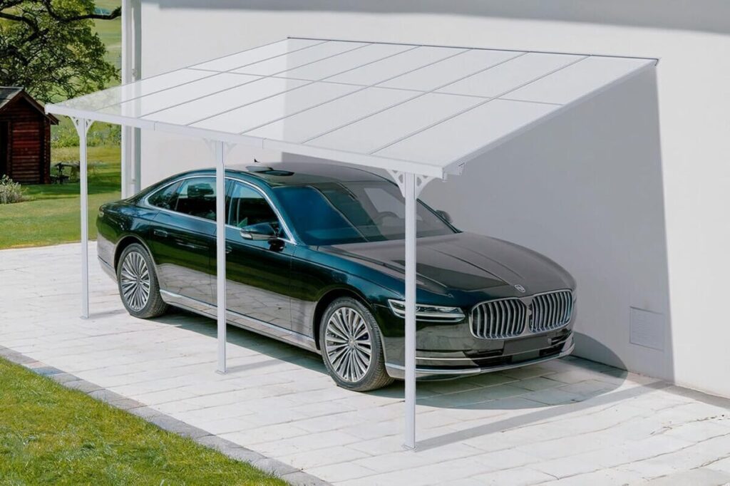 Test du carport KLEO Cazeboo en aluminium blanc