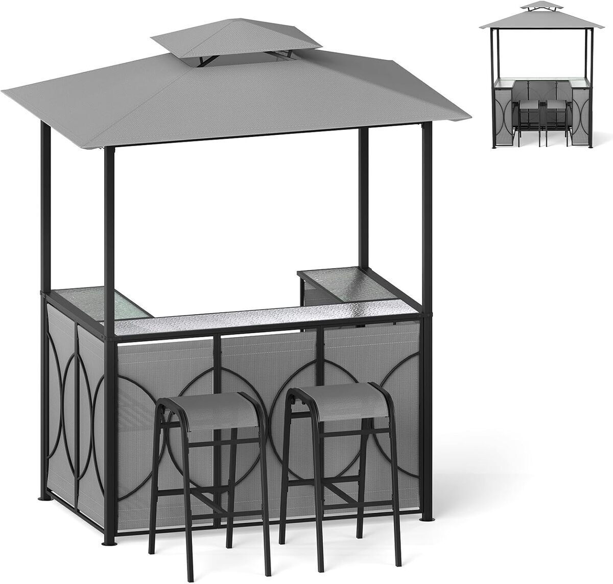 Test : tonnelle pour barbecue Goplus avec auvent latéral