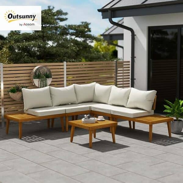 Découvrez notre test complet du salon de jardin modulable Outsunny en bois d'acacia : performances, avantages et avis pour choisir votre mobilier de jardin. 