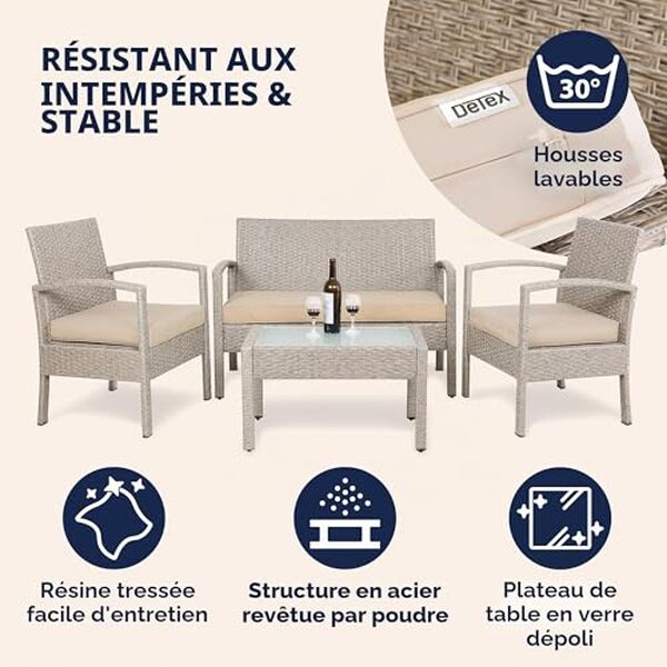 Découvrez notre test détaillé du salon de jardin Casaria en polyrotin crème 4 places : qualité, confort et durabilité pour votre terrasse.