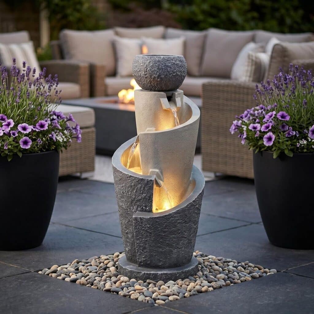 Avis sur la fontaine de jardin LED 66 cm - élégance intérieure et extérieure