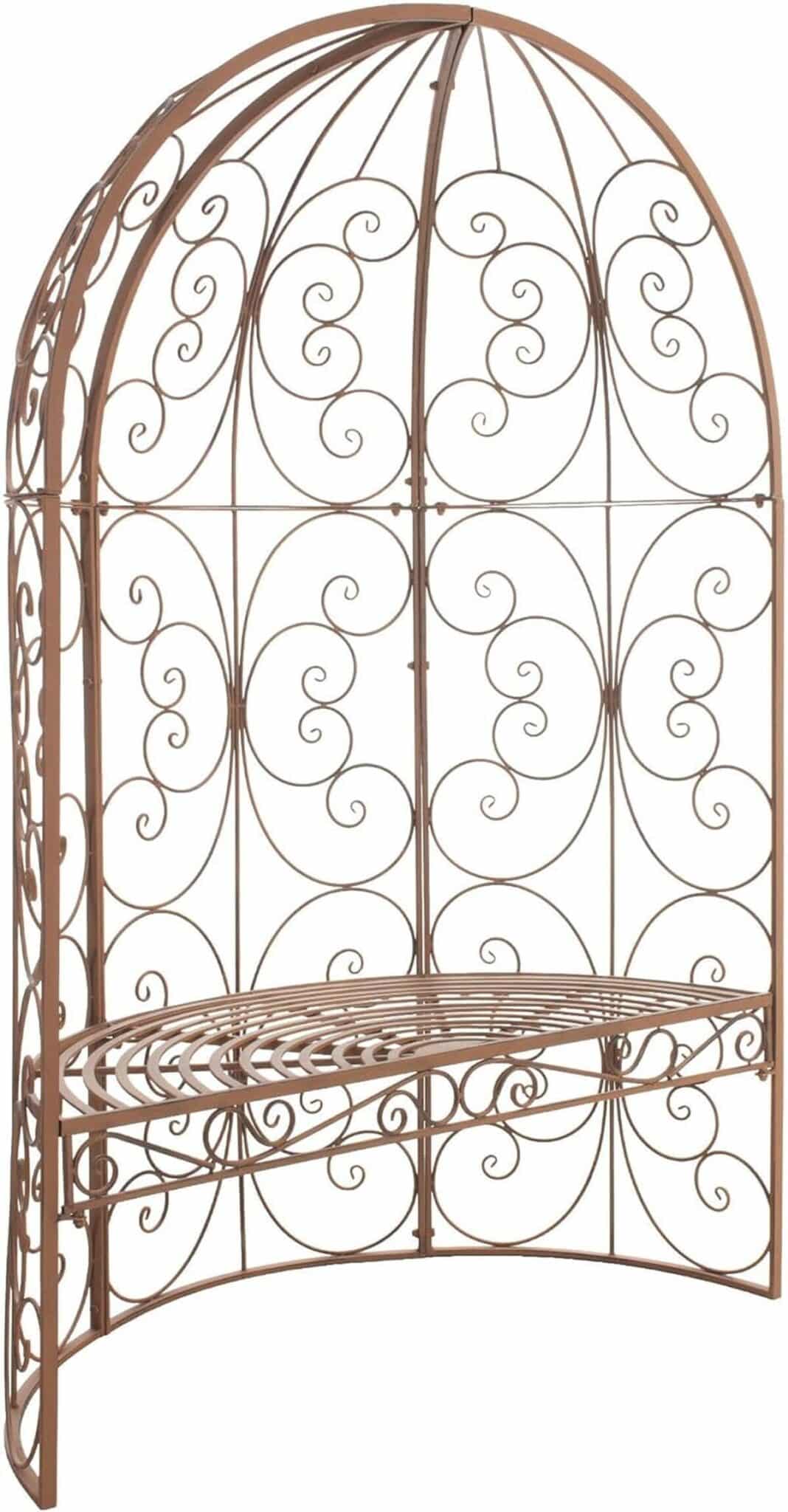 Test : banc de jardin Rosie demi-cercle CLP avec arche à rosiers