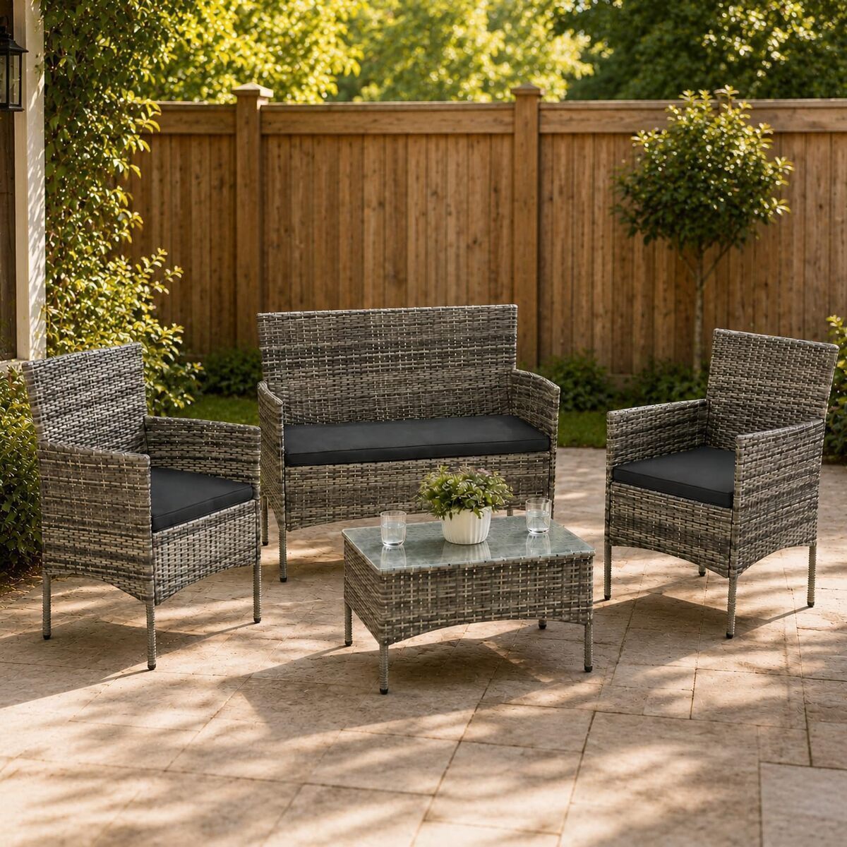 Test du mobilier juskys fort myers en polyrotin pour 4 personnes