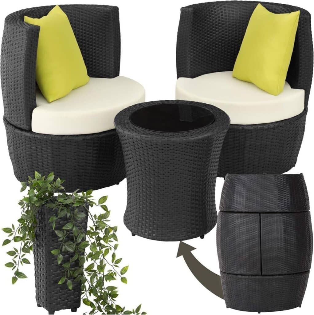 Test : salon de jardin encastrable TecTake en poly rotin pour 2 personnes
