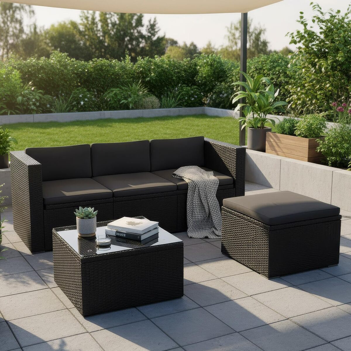 Test : salon de jardin juskys punta cana m en polyrotin, confort et style