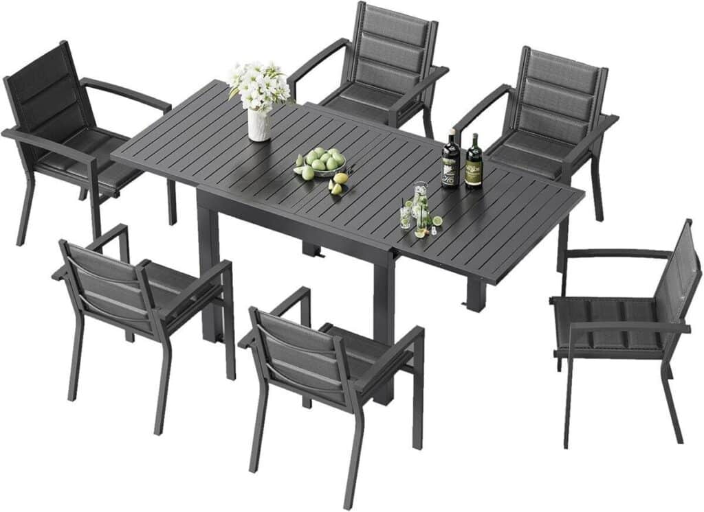 Test : salon de jardin Triumphkey table extensible et chaises empilables