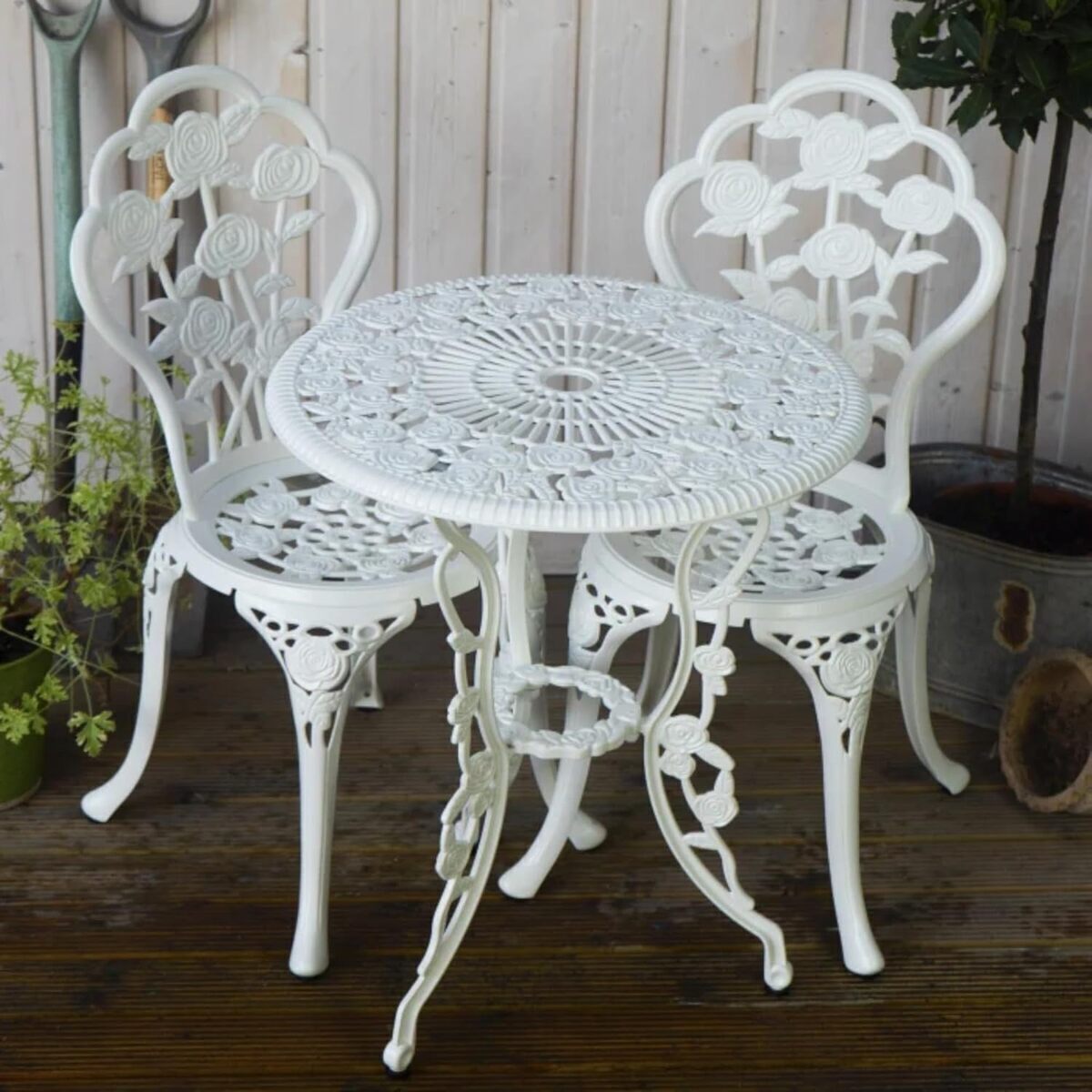 Test ensemble de jardin Lazy Susan London Rose : compact et sans entretien