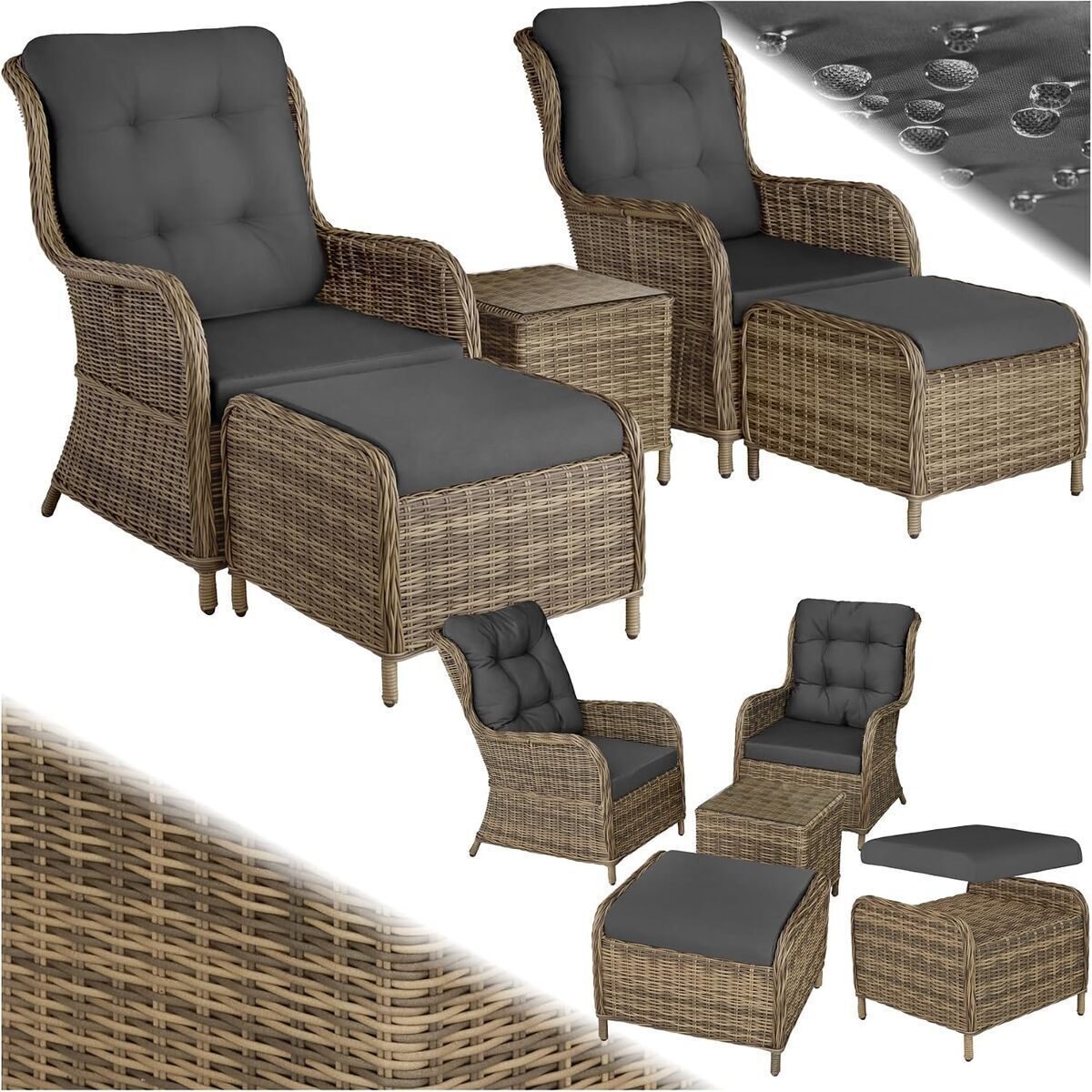 Test : salon de jardin tectake poly rotin pour 2 personnes