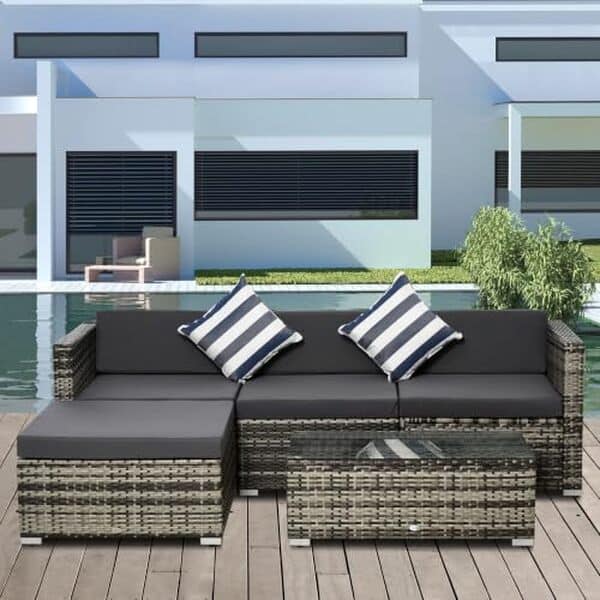 Découvrez notre avis complet sur l'ensemble salon Outsunny avec canapé 4 pièces en résine tressée : design, confort et durabilité pour votre terrasse.