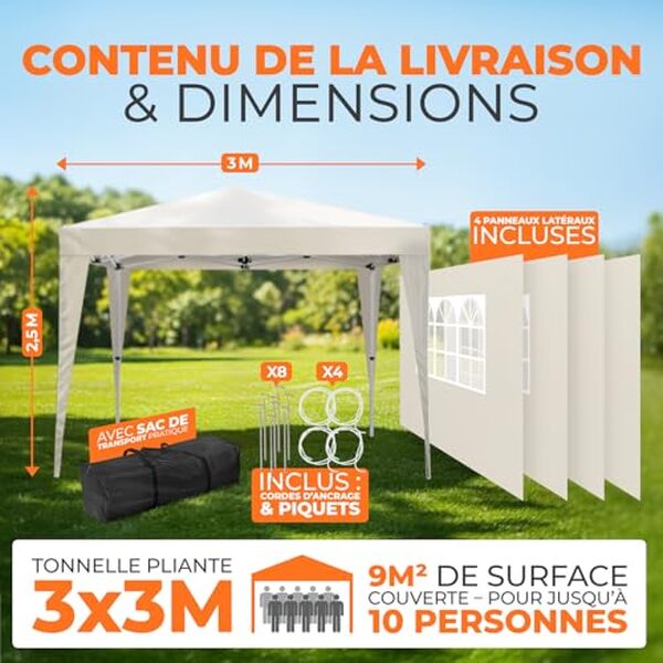 Découvrez notre test complet du pavillon pliant Kronenburg 3x3m : performances d'étanchéité, protection UV et durabilité. Avis détaillé et conseils d'achat.