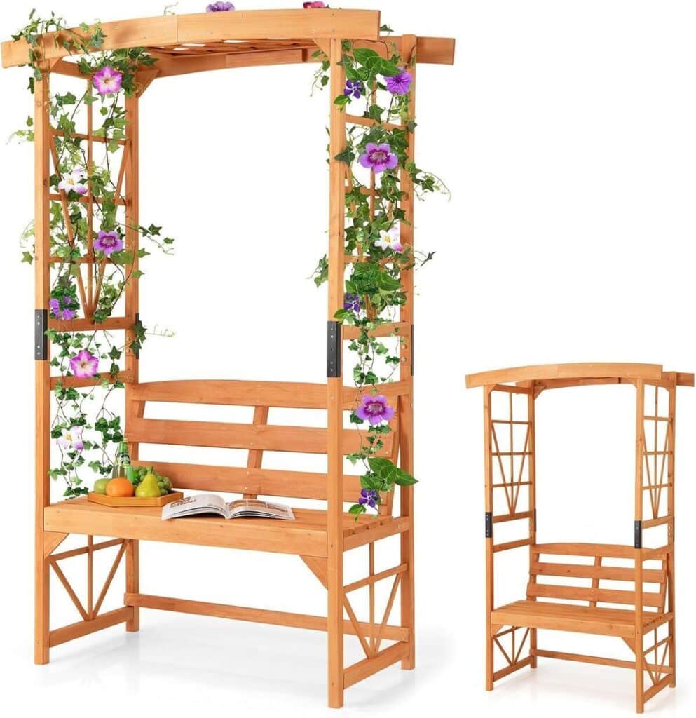 Avis sur l'arche de jardin avec banc Relax4Life : élégance et confort en extérieur