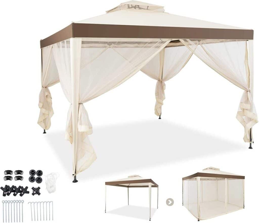 Test : pavillon de jardin Goplus 3x3 m avec moustiquaire
