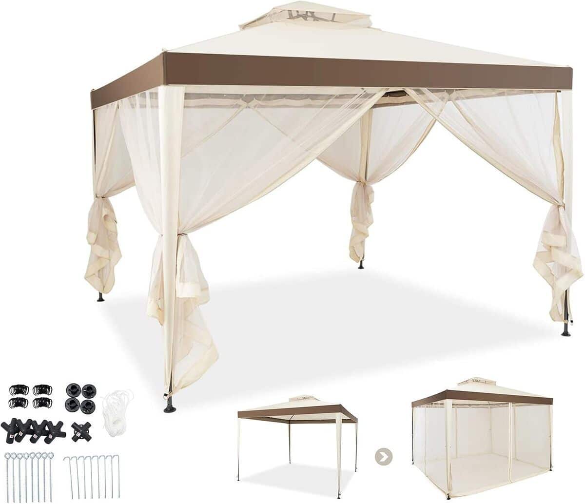 Test : pavillon de jardin Goplus 3x3 m avec moustiquaire